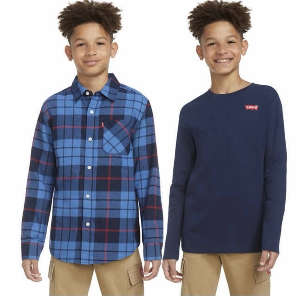 Levi's Youth Flannel & Thermal Top Set